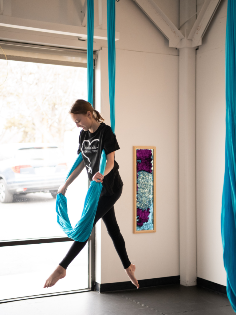 Iron Grip Aerial Yoga Pose