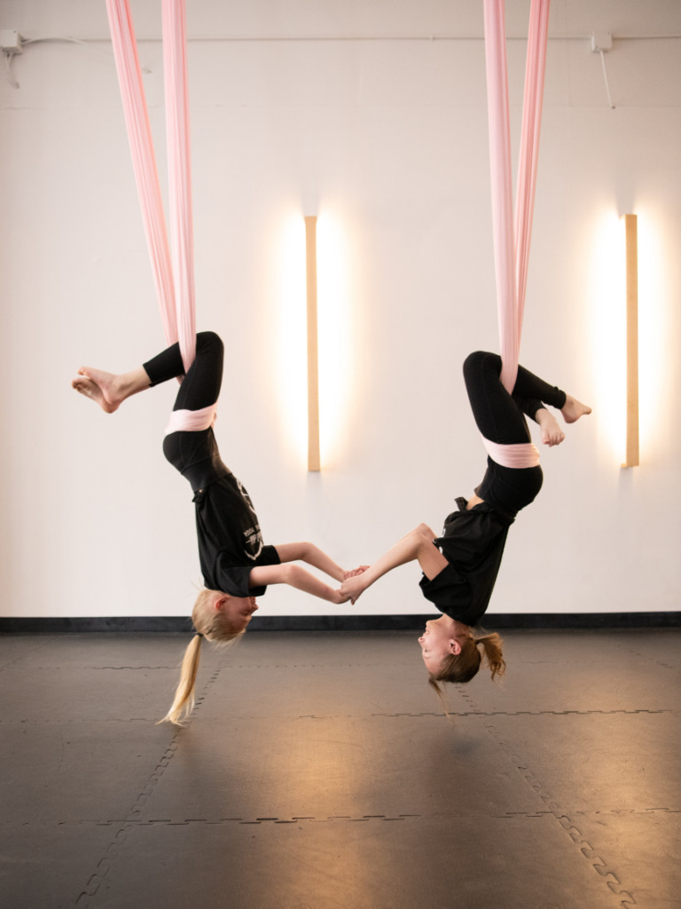 Aerial Yoga Partner Pose